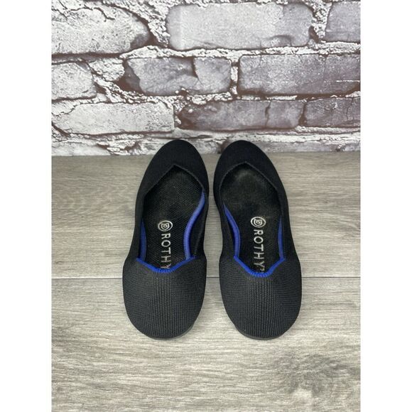 Rothy's The Loafer Black Round Toe Knitted Flats Slip On Shoes Women 7M US/37.5 - Picture 11 of 16